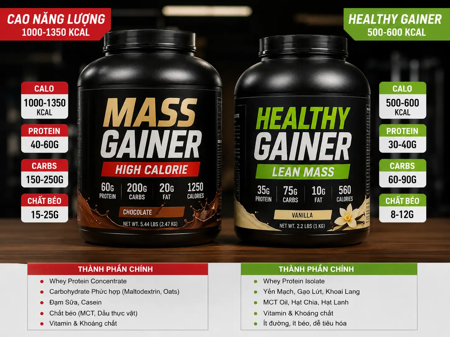 Mass Gainer Là Gì - Phân Biệt Cao Năng Lượng Và Healthy BauGym