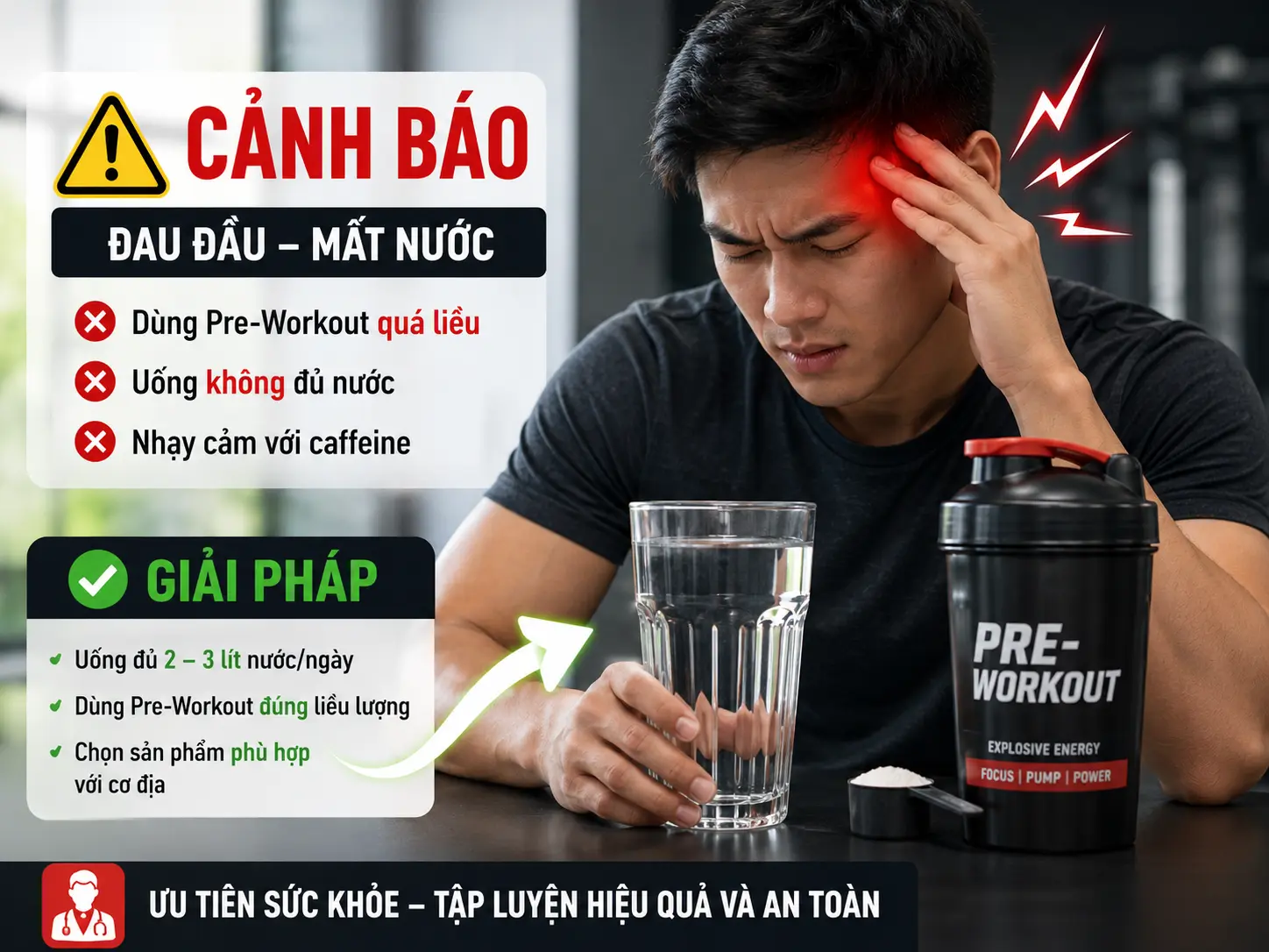 Tác Dụng Phụ Pre-Workout Cách Khắc Phục BauGym