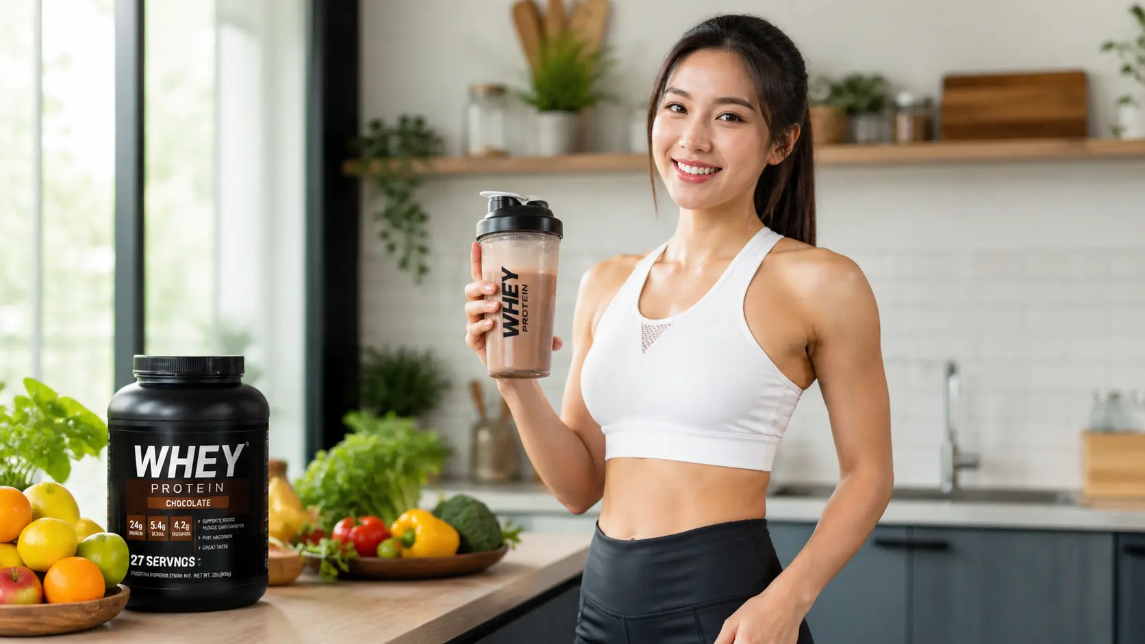 Người khỏe mạnh với whey protein