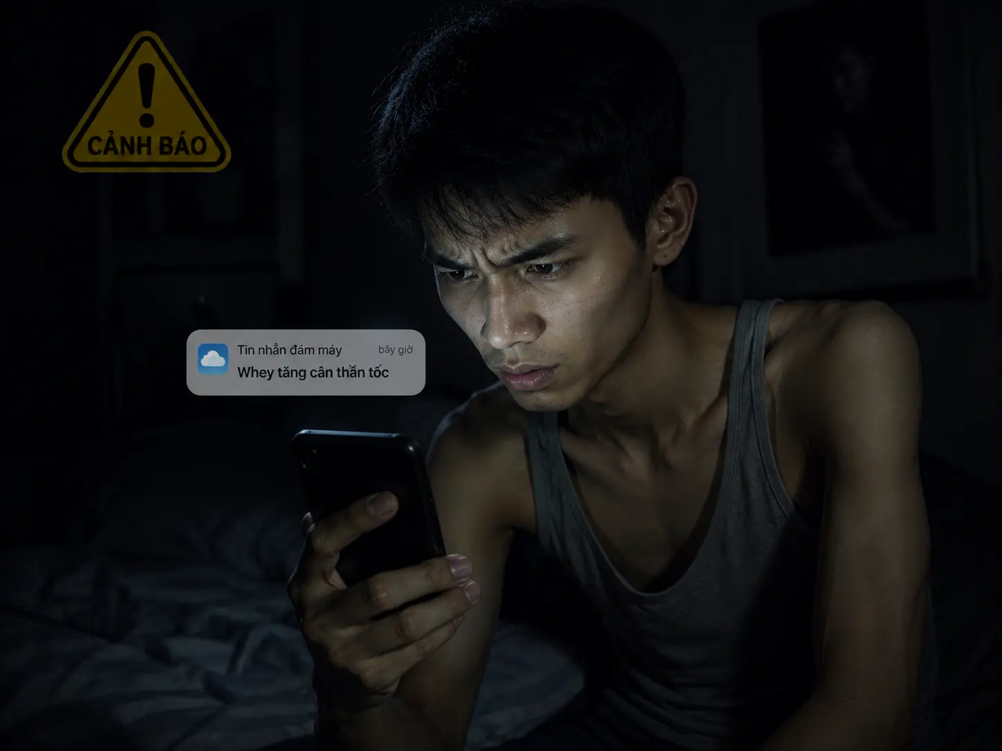 Người gầy nhìn các quảng cáo tăng cân
