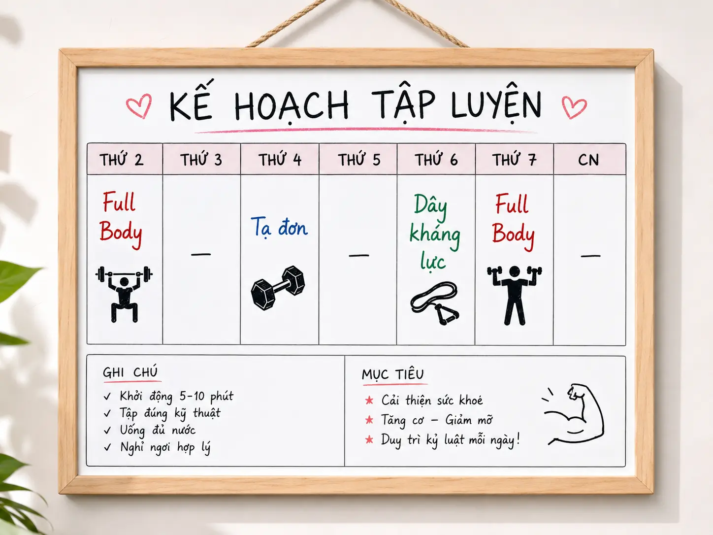 Lịch tập gym tại nhà hiệu quả