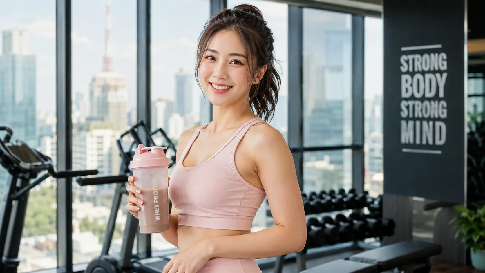 Nữ giảm mỡ giữ dáng với Whey Protein