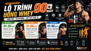 Infographic Lộ Trình Uống Whey 90 Ngày