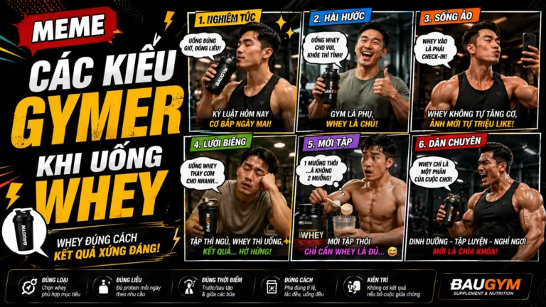 Meme Các Kiểu Gymer Khi Uống Whey